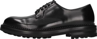Green George Gekant Schoen met Veters - Heren - Veterschoenen - Zwart - 43 EU - Leer - Schoenen