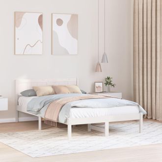 Berkfield Home Pine Wood Bed Frame White Solid Pine wood 120 x 200 cm Durable