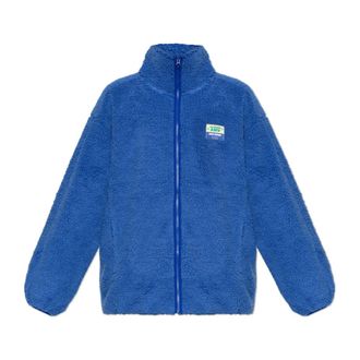 American Vintage American Vintage, Zip-throughs, male, Blue, Size: M/L Turtleneck Fleece Sweatshirt