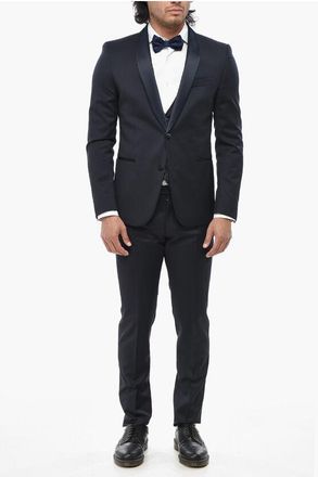 Corneliani CODE Virgin Wool 3-Piece Suit with Satin Shawl Lapel size 46