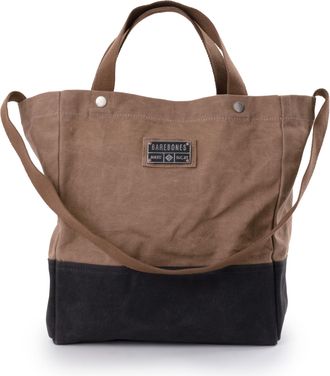 Barebones Neelum Large Waxed Canvas Tote Bags - Heavy Duty Canvas Bag and Reusable Grocery Bag, Khaki, Market Tote (16L)