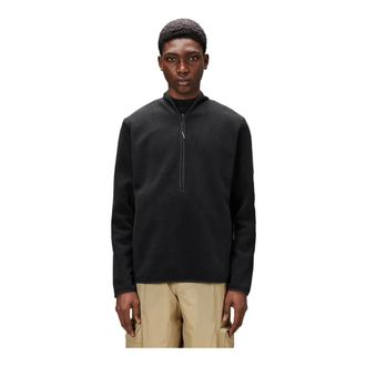 Rains Polar Fleece Hoodie - Heren - Hoodies - Zwart - M - Polyester - Hoodies & sweatvesten