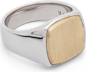 Tom Wood 9kt yellow gold Cushion ring - unisex - Other fibres - 60 - Silver
