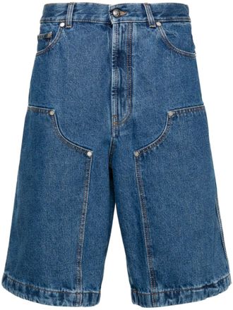 Palm Angels Shorts denim goffrati - Blu
