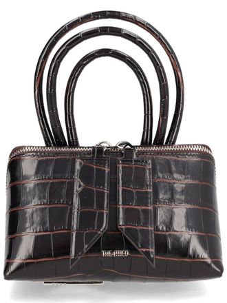 The Attico Mini Friday Crocodile Embossed Shoulder Bag