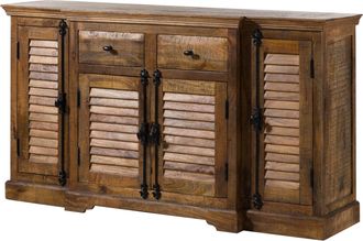 Massivmoebel24 Rodez 121 Credenza In Legno Di Mango - Oliato / Marrone Scuro 160x45x90