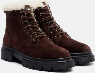 Staud Henry shearling-lined suede combat boots