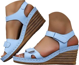 Generic Orthopedic Sandals with Arch Support Strappy Sandals for Women 2026 Wedge Comfortable Walking Shoes Cushion Footbed Platform Slides Dressy Summer Beac