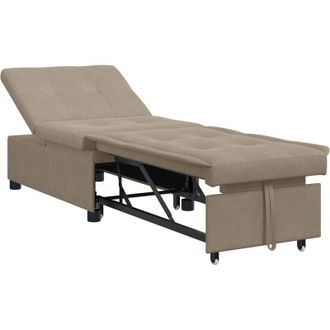 vidaXL Sof&aacute; Cama Con Coj&iacute;n Taup&eacute; 67 X 194 X 82 Cm Madera Contrachapada Vidaxl