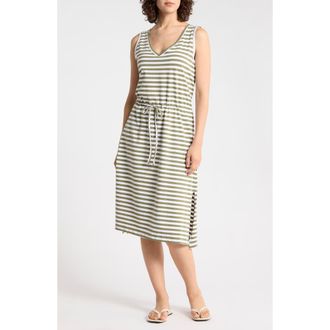 b.young Stretch Cotton Dress in Olivine Mix at Nordstrom Rack, Size X-Small