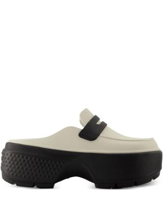 Crocs platform-heel slippers - women - Polyurethane/Polyurethane/Rubber - 38 - Neutrals