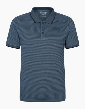 Mountain Warehouse Mens Mountain Warehouse Mens Dawnay Textured Pique Polo Shirt - Navy - Size: 44