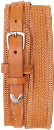 Ralph Lauren Purple Label Vaccheta Leather Belt in Brown at Nordstrom, Size 30