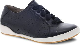 Dansko Womens Orli Lace Up Sneaker In Black Leather