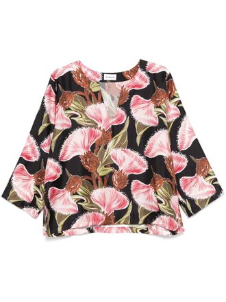 P.A.R.O.S.H. floral-print blouse - women - Silk - S - Black
