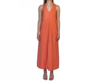 Alysi V-Neck Maxi Dress In Coral