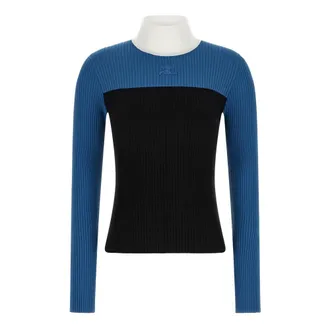 Courr&egrave;ges Truien & Vesten, Dames, Veelkleurig, S, Polyester, Re-Edition Ribbed-Knit Sweater