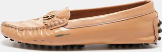 Tod's Tods Beige Patent Slip On Loafers