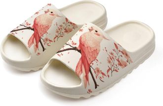 Generic Cockatoo Flower Slides for Women Men Soft Thick Bottom Coconut Slippers Sandals for Bathroom Beach