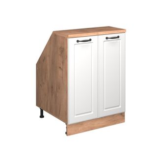 Vicco Armario De Cocina Para Techo Inclinado R-line, Blanco Casa De Campo, 60 Cm Con 2 Puertas, 60 Cm De Profundidad, Vicco