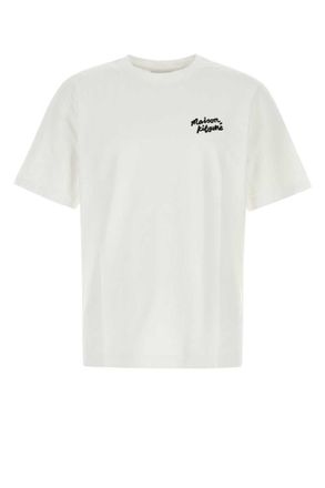 Maison Kitsun&eacute; White Crewneck Logo T-Shirt