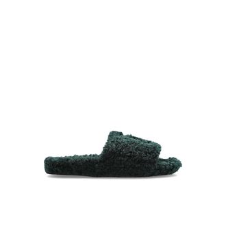 Balenciaga Slippers van imitatiebont - Heren - Schoenen - Groen - Maat: 42 EU Wol