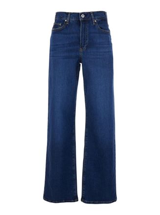 AG - Adriano Goldschmied Blue Jeans With Logo Detail On The Pocket And Logo Patch On The Rear In Denim Woman