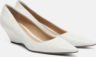 The Row Liisa leather wedges
