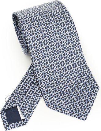 Ferragamo Gancini Print Silk Tie