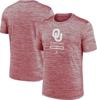 Jordan Brand Mens Jordan Brand Crimson Oklahoma Sooners Campus Center Block Velocity Performance T-Shirt at Nordstrom, Size Xx-Large