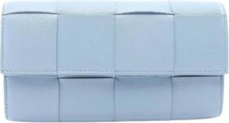 Bottega Veneta Pre-owned Cassette Leather Long Wallet - Dames - Vintage Accessoires - Blauw - ONE Size - Leer - Vintage
