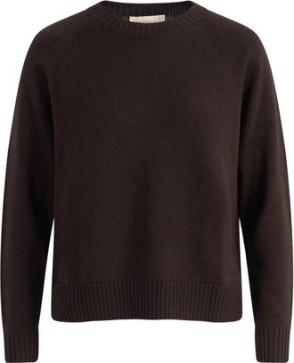 Max Mara Lange Gebreide Kleding - Dames - Ronde hals truien - Bruin - M - Truien & Vesten