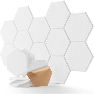 OEM Paquete De 12 Paneles Autoadhesivos Hexagonales Insonorizantes, 30 X 25 X 1 Cm, Espuma Insonorizante De Alta Densidad Para Estudios