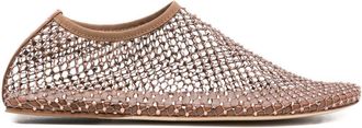 CHRISTOPHER ESBER Crystal-Embellished Ballet Flats - Womens - Calf Leather/Rhinestone