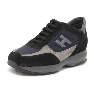 Hogan Sneakers, male, Black, Size: 9 1/2 US Interactive Allacciato H3D