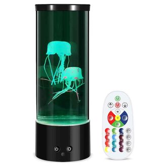 OEM Lampe M&eacute;duse - Veilleuse Sous-marine Rvb 17 Couleurs Avec T&eacute;l&eacute;commande - Pour Chambre Enfant Adulte - Hauteur 28 Cm - Noir