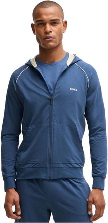 HUGO BOSS Mens Mix & Match Zip-Up Hooded Jacket, Open Blue