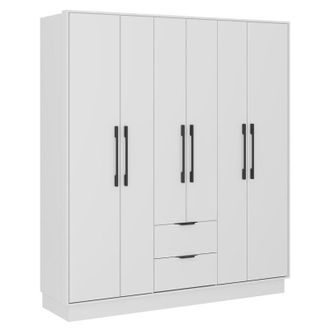 Vente-Unique Vente-unique - Armadio 6 ante e 2 cassetti L162 Bianco - feova