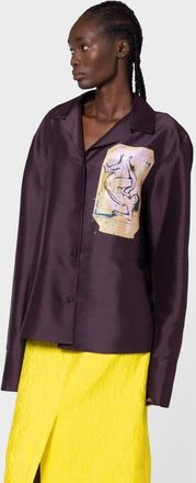 Roksanda Ilincic Delan Printed Silk Blouse in Calliope at Nordstrom, Size 6