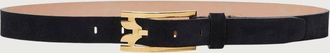 Victoria Beckham Womens Pin Buckle Suede Belt In Navy