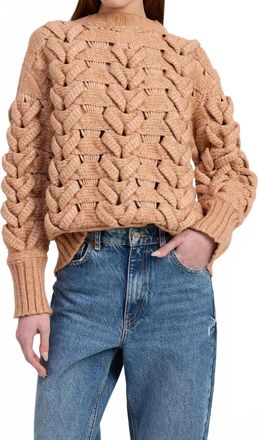 En Saison Elizabeth Cable Sweater In Beige