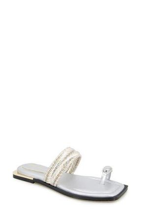 Kenneth Cole Andarna Toe Loop Slide Sandal in Silver Gold at Nordstrom Rack, Size 7.5