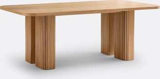 La Redoute Interieurs Rechthoekige eettafel, eiken en grenenfineer, 6 tot 8 couverts, LATTI