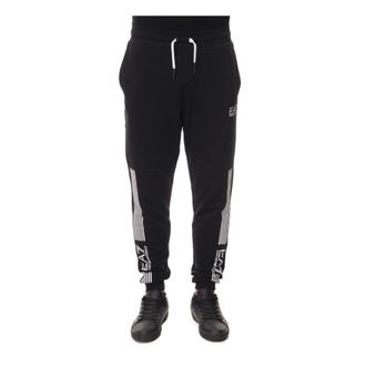 Emporio Armani Sweatpants, male, Black, 2XL, Stretch Overalls Trousers with Stripes