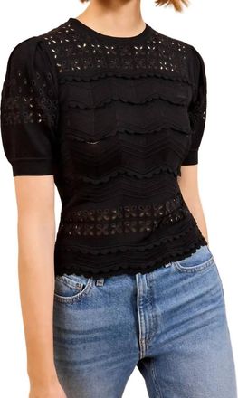 Ulla Johnson Marcelena Eyelet Knit Top In Black