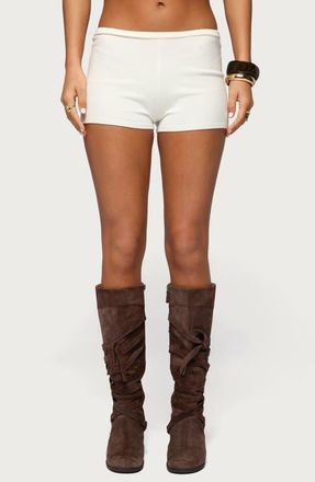 Edikted Arianna Knit Shorts in Cream at Nordstrom, Size X-Large