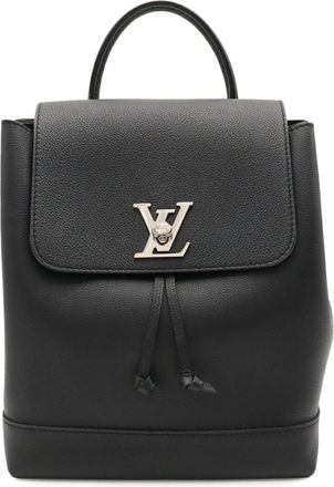 Louis Vuitton Noir Leather Backpack (Pre-Owned)