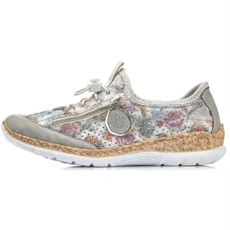 Rieker Women Nikita Sneakers In Cement / White / Multi / Argento