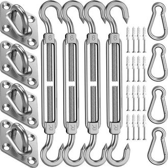 OEM Juego De Montaje Para Toldos/telas De Sombra, 44 Piezas, M6, Acero Inoxidable Plateado, Para Protecci&oacute;n Solar Exterior, Terrazas, Rv