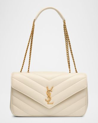 Saint Laurent Loulou Medium YSL Chain Shoulder Bag in Quilted Leather